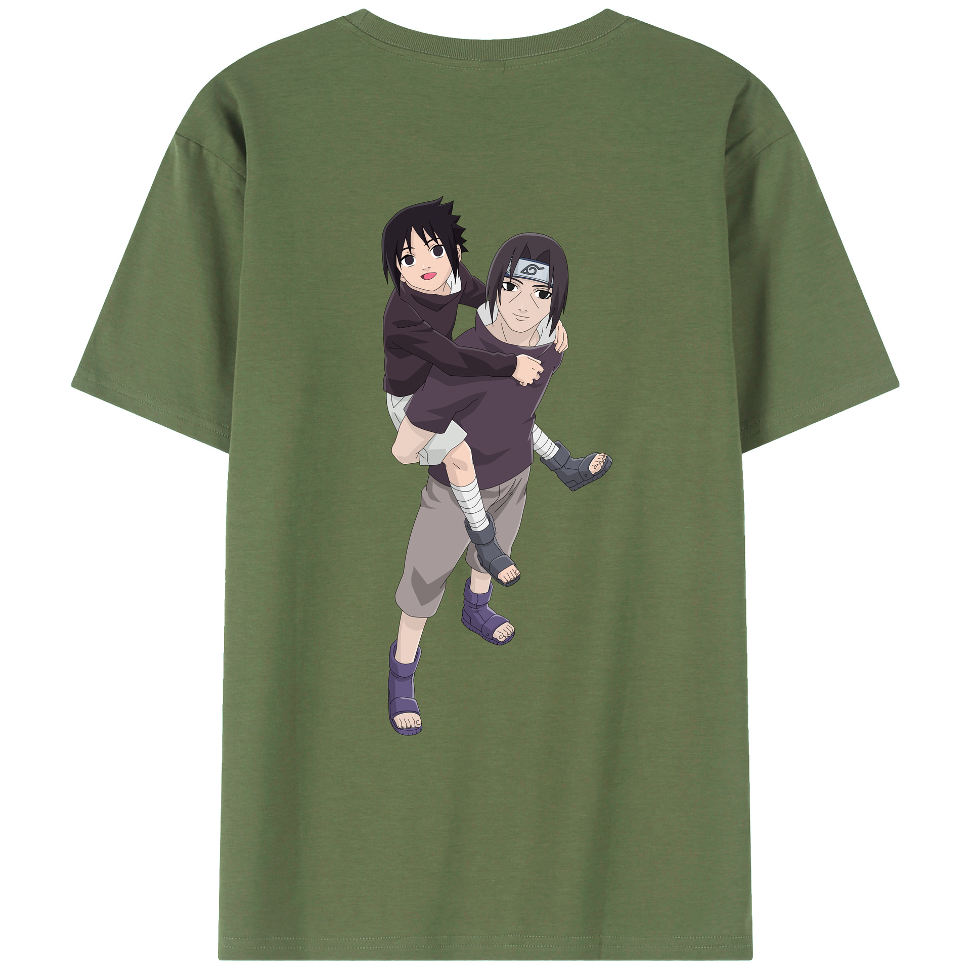 （画像用） NARUTO -ナルト- うちは イタチ Uchiha Itachi 綿100％ メンズ半袖Tシャツ（バックプリント） 通気性